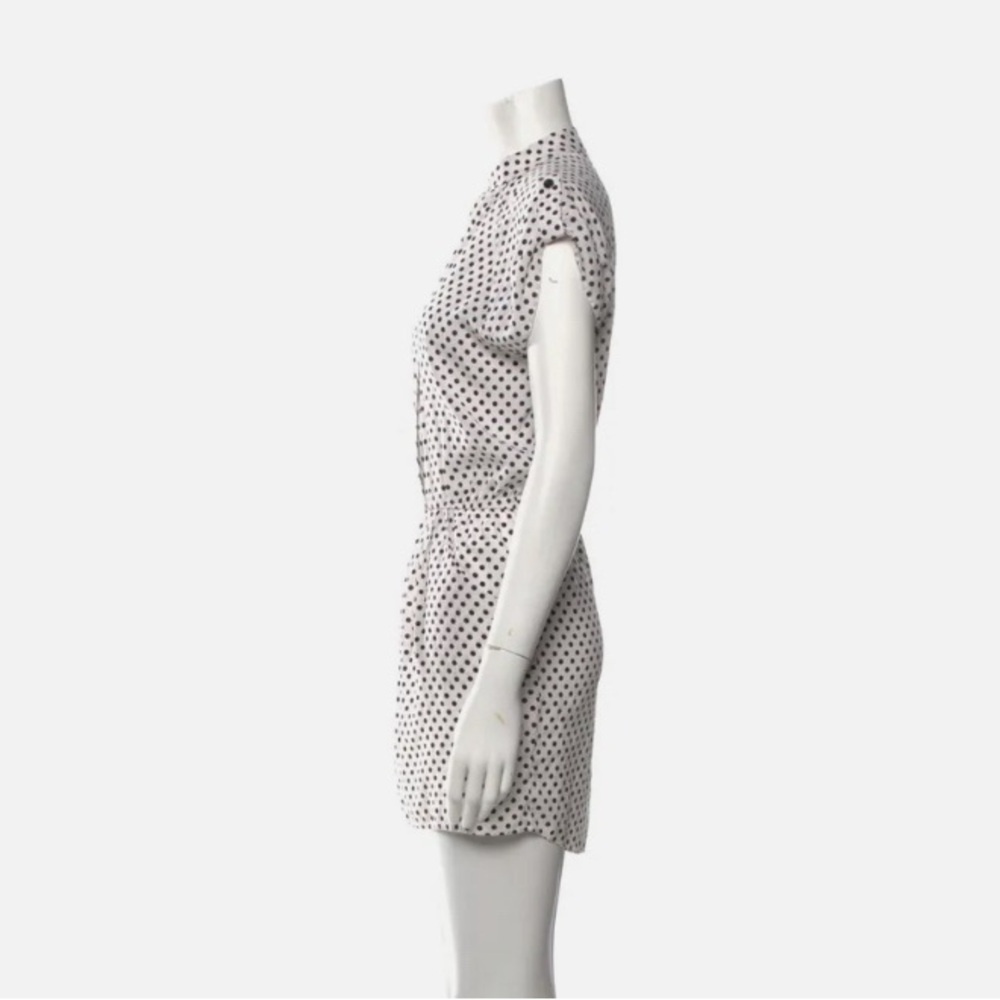 ALICE+OLIVIA 💯silk polka dot elastic waist roll-tie shoulder sleeveless dress S - Picture 3 of 10